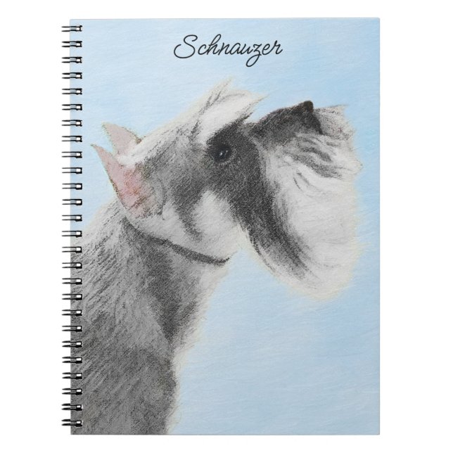 Schnauzer (Giant, Standard)  Painting - Dog Art Notebook (Front)