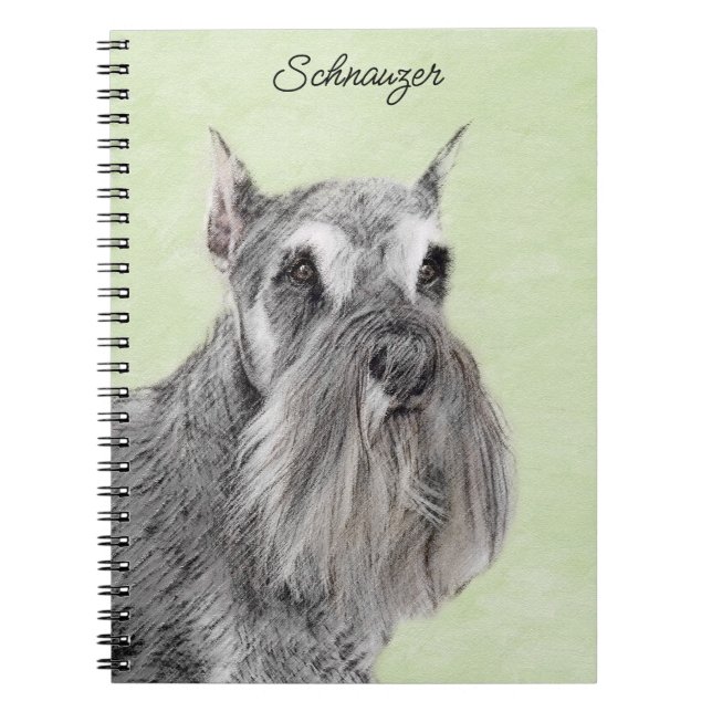 Schnauzer (Giant, Standard) Painting - Dog Art Notebook (Front)