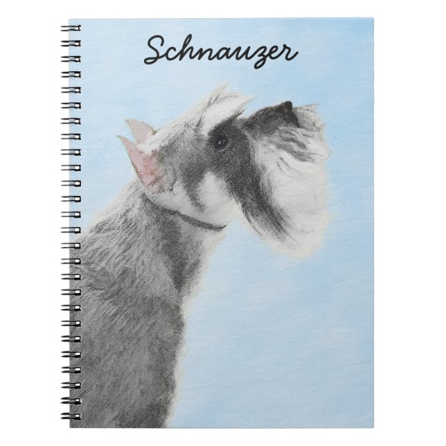 Schnauzer (Giant, Standard) Painting - Dog Art Notebook (Front)