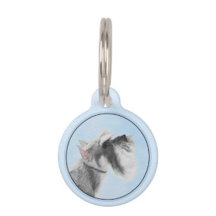 Schnauzer (Giant, Standard) Painting - Dog Art Pet Tag