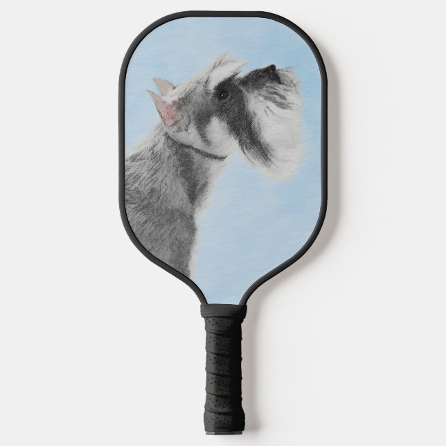 Schnauzer (Giant, Standard)  Painting - Dog Art Pickleball Paddle (Front)