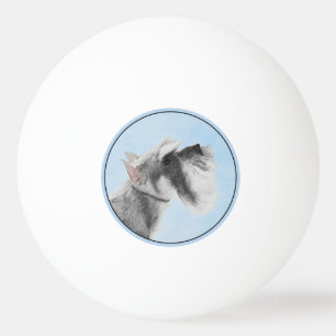 Schnauzer (Giant, Standard) Painting - Dog Art Ping Pong Ball