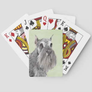 Schnauzer (Giant, Standard) Painting - Dog Art Playing Cards