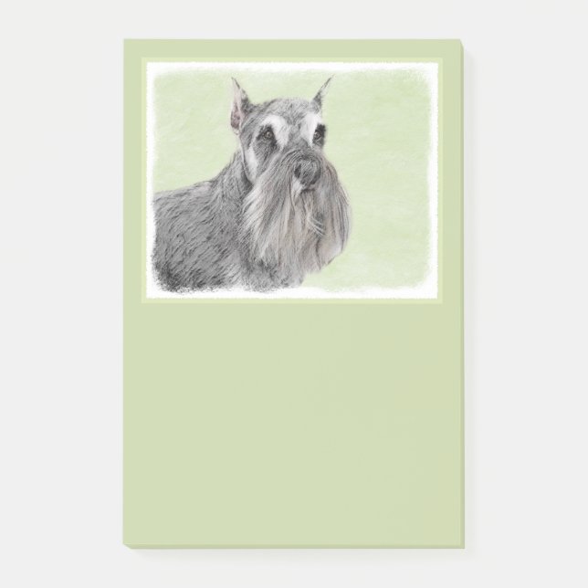 Schnauzer (Giant, Standard) Painting - Dog Art Post-it Notes (Front)
