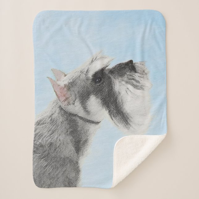 Schnauzer (Giant, Standard) Painting - Dog Art Sherpa Blanket (Front)