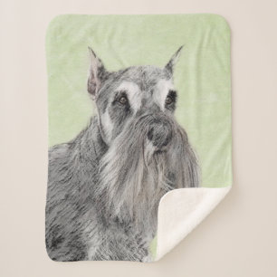 Schnauzer (Giant, Standard) Painting - Dog Art Sherpa Blanket