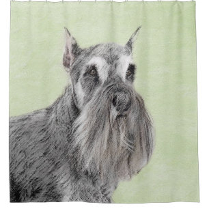 Schnauzer (Giant, Standard) Painting - Dog Art Shower Curtain