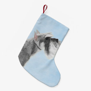 Schnauzer (Giant, Standard) Painting - Dog Art Small Christmas Stocking