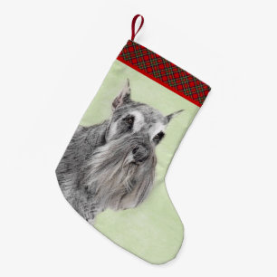 Schnauzer (Giant, Standard) Painting - Dog Art Small Christmas Stocking