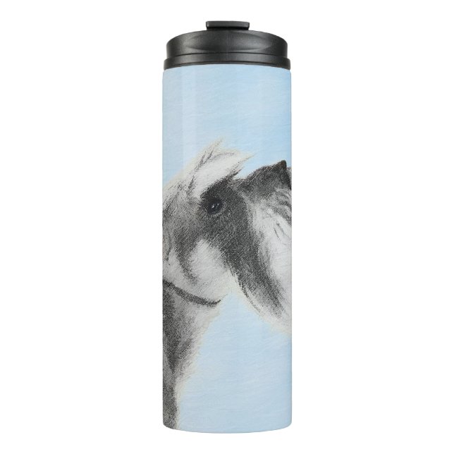 Schnauzer (Giant, Standard)  Painting - Dog Art Thermal Tumbler (Front)