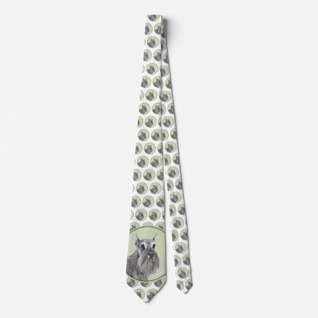Schnauzer (Giant, Standard) Painting - Dog Art Tie (Front)