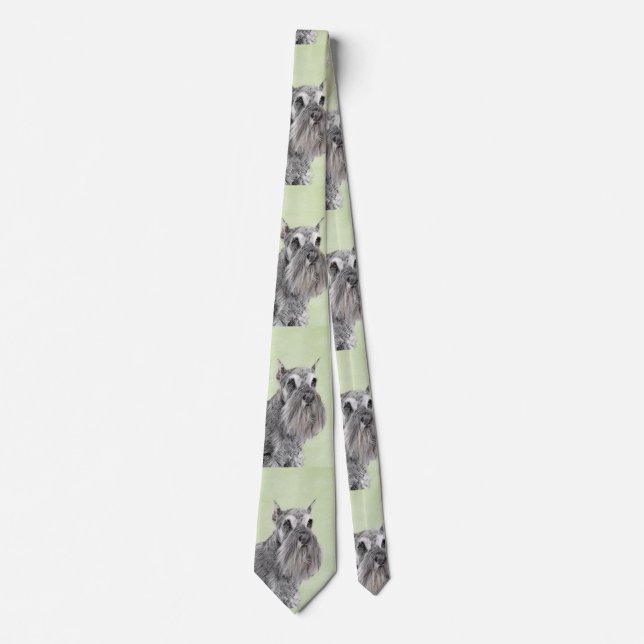 Schnauzer (Giant, Standard) Painting - Dog Art Tie (Front)