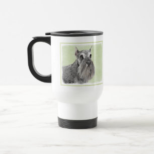 Schnauzer (Giant, Standard) Painting - Dog Art Travel Mug