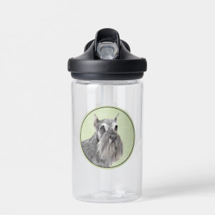 Schnauzer (Giant, Standard) Painting - Dog Art Water Bottle
