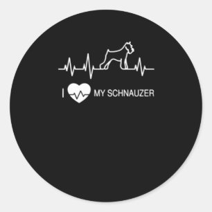 Schnauzer Gift   Funny Heartbeat Schnauzer Gifts Classic Round Sticker