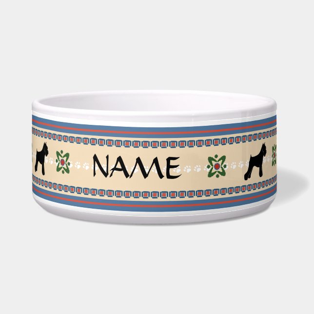 Schnauzer Good Dog Large Bowl (Front)