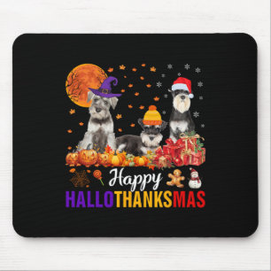 Schnauzer Hallothanksmas Halloween Thanksgiving Xm Mouse Mat