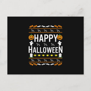 Schnauzer Halloween Lazy Ugly Costume Dog T-Shirt. Announcement Postcard