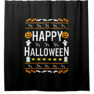 Schnauzer Halloween Lazy Ugly Costume Dog T-Shirt. Shower Curtain