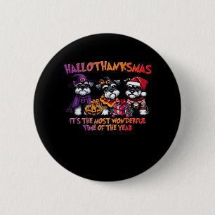 Schnauzer Halloween Thanksgiving Christmas Classic 6 Cm Round Badge