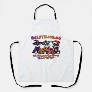 Schnauzer Halloween Thanksgiving Christmas Classic Apron