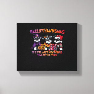 Schnauzer Halloween Thanksgiving Christmas Classic Canvas Print