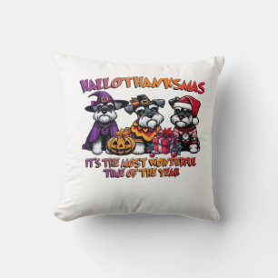 Schnauzer Halloween Thanksgiving Christmas Classic Cushion