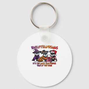 Schnauzer Halloween Thanksgiving Christmas Classic Key Ring