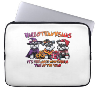 Schnauzer Halloween Thanksgiving Christmas Classic Laptop Sleeve