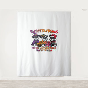 Schnauzer Halloween Thanksgiving Christmas Classic Tapestry