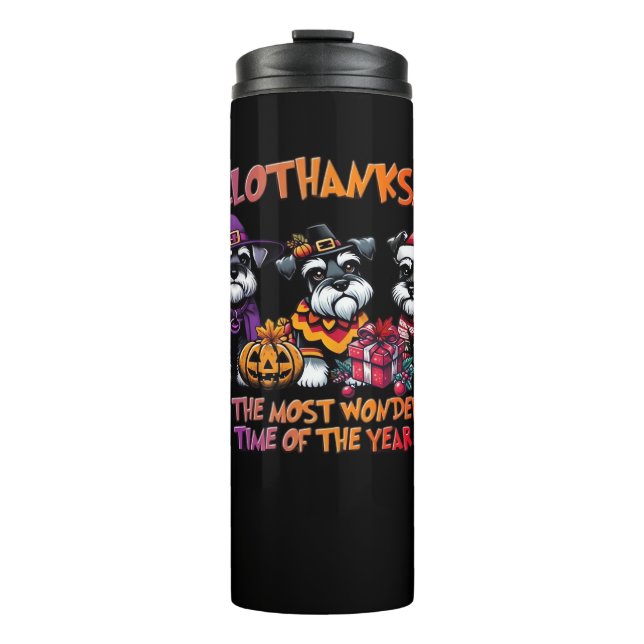 Schnauzer Halloween Thanksgiving Christmas Classic Thermal Tumbler (Front)