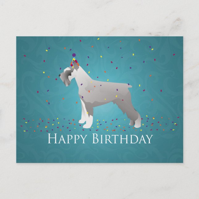 Schnauzer Happy Birthday Design Postcard (Front)