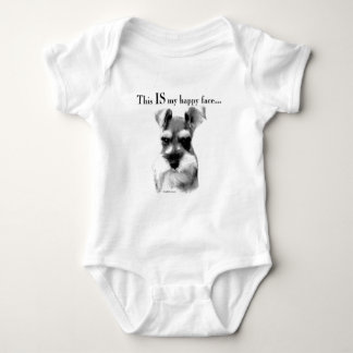 Schnauzer Happy Face Baby Bodysuit
