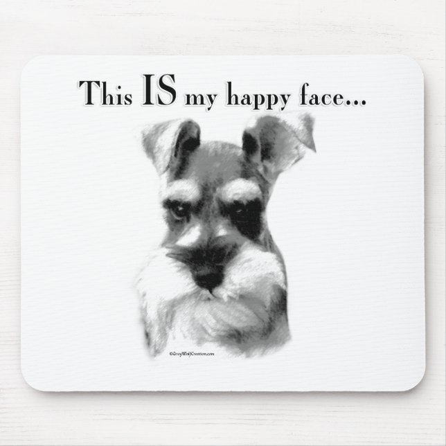 Schnauzer Happy Face Mouse Mat (Front)