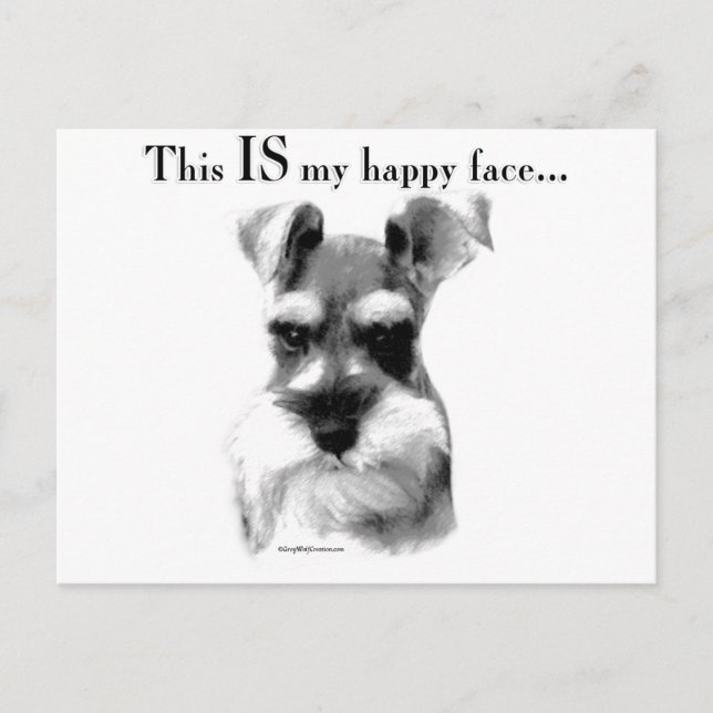 Schnauzer Happy Face Postcard (Front)