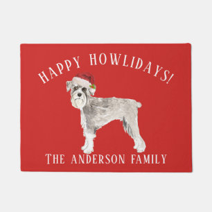 Schnauzer Happy Howlidays Christmas Doormat