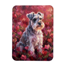 Schnauzer Heart Shaped Wildflowers Flexible