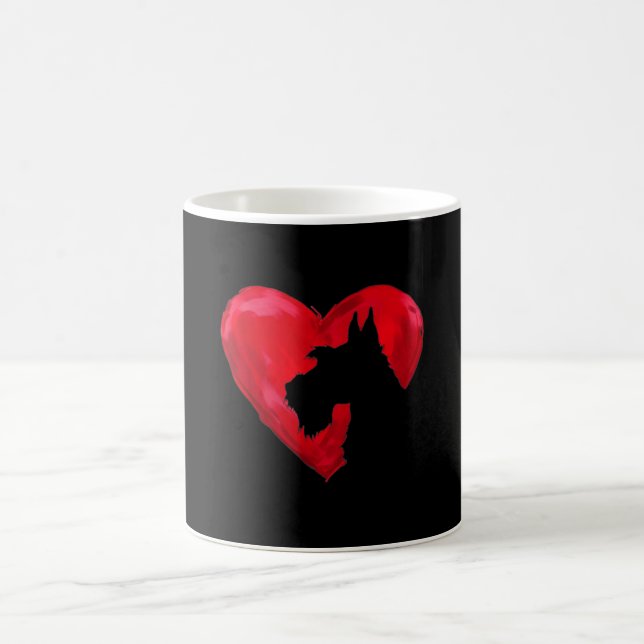 Schnauzer Heart Silhouette Valentines Day Dog Love Coffee Mug (Center)