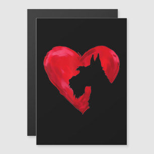 Schnauzer Heart Silhouette Valentines Day Dog Love Magnetic Invitation