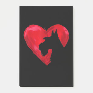 Schnauzer Heart Silhouette Valentines Day Dog Love Post-it Notes