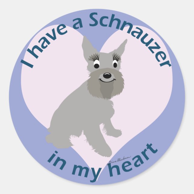 Schnauzer In My Heart Classic Round Sticker (Front)