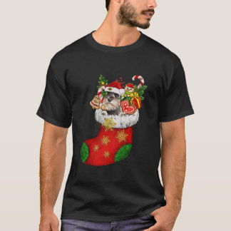 Schnauzer In Sock Christmas Santa Hat Xmas Dog Lov T-Shirt