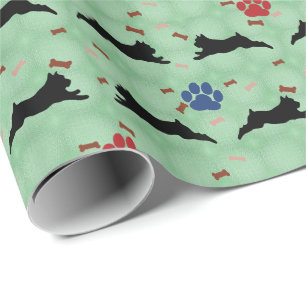 Schnauzer Leaping Wrapping Paper
