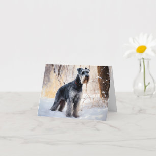 Schnauzer Let It Snow Christmas Card