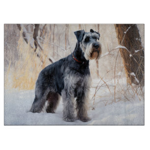 Schnauzer Let It Snow Christmas Cutting Board