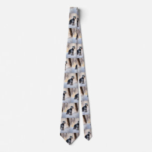 Schnauzer Let It Snow Christmas Tie