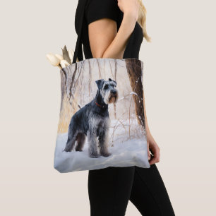 Schnauzer Let It Snow Christmas Tote Bag