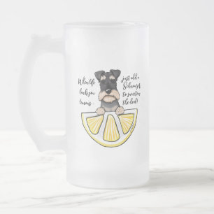 Schnauzer Life Lemons Frosted Glass Beer Mug