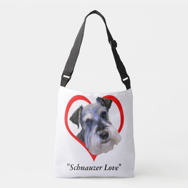 Schnauzer Love Crossbody Bag (Front)
