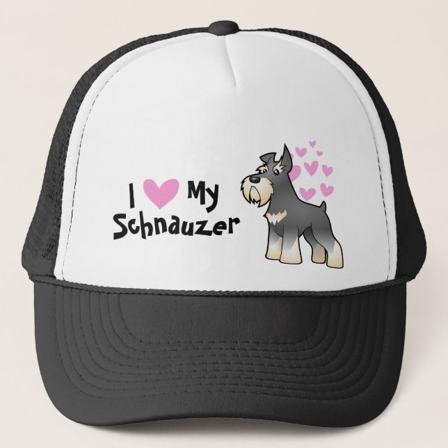 Schnauzer Love Trucker Hat (Front)